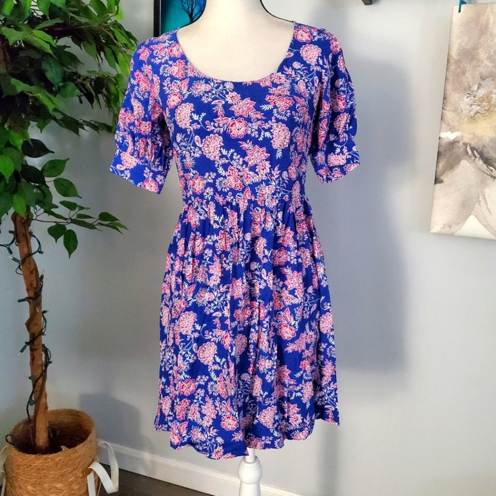 LOFT NWT $75 Fit & Flare Swing Skater Dress Cottagecore Trad Wife